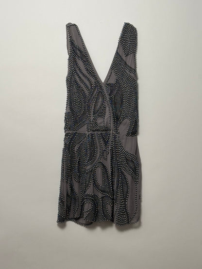 GUESS BY MARCIANO BEADED BACKLESS DRESS, XS