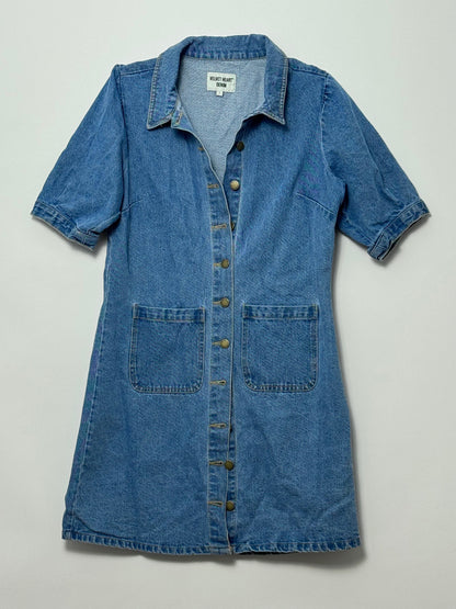 DENIM BUTTON UP DRESS, L