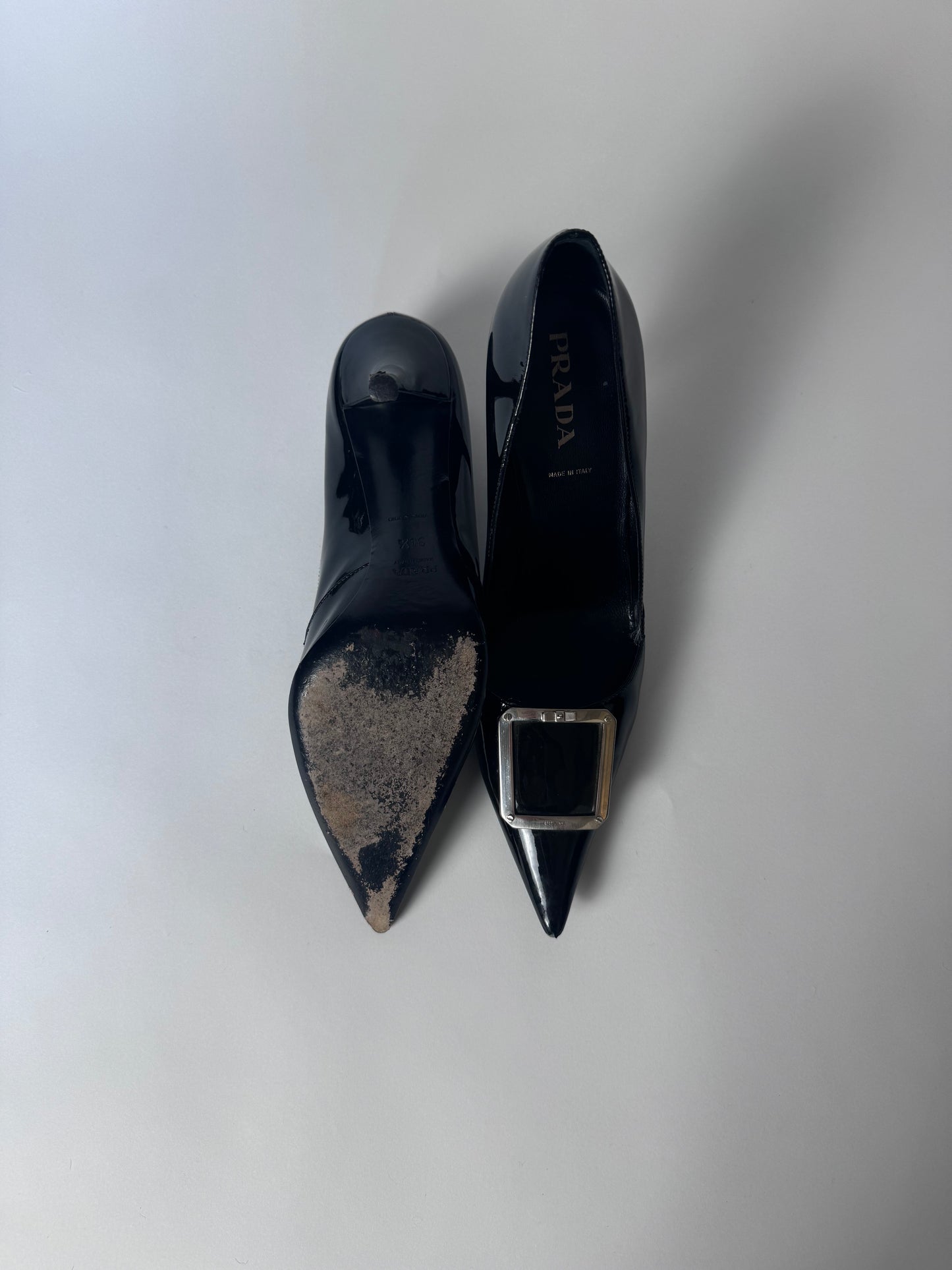 PRADA POINTED TOE HEELS, 8.5