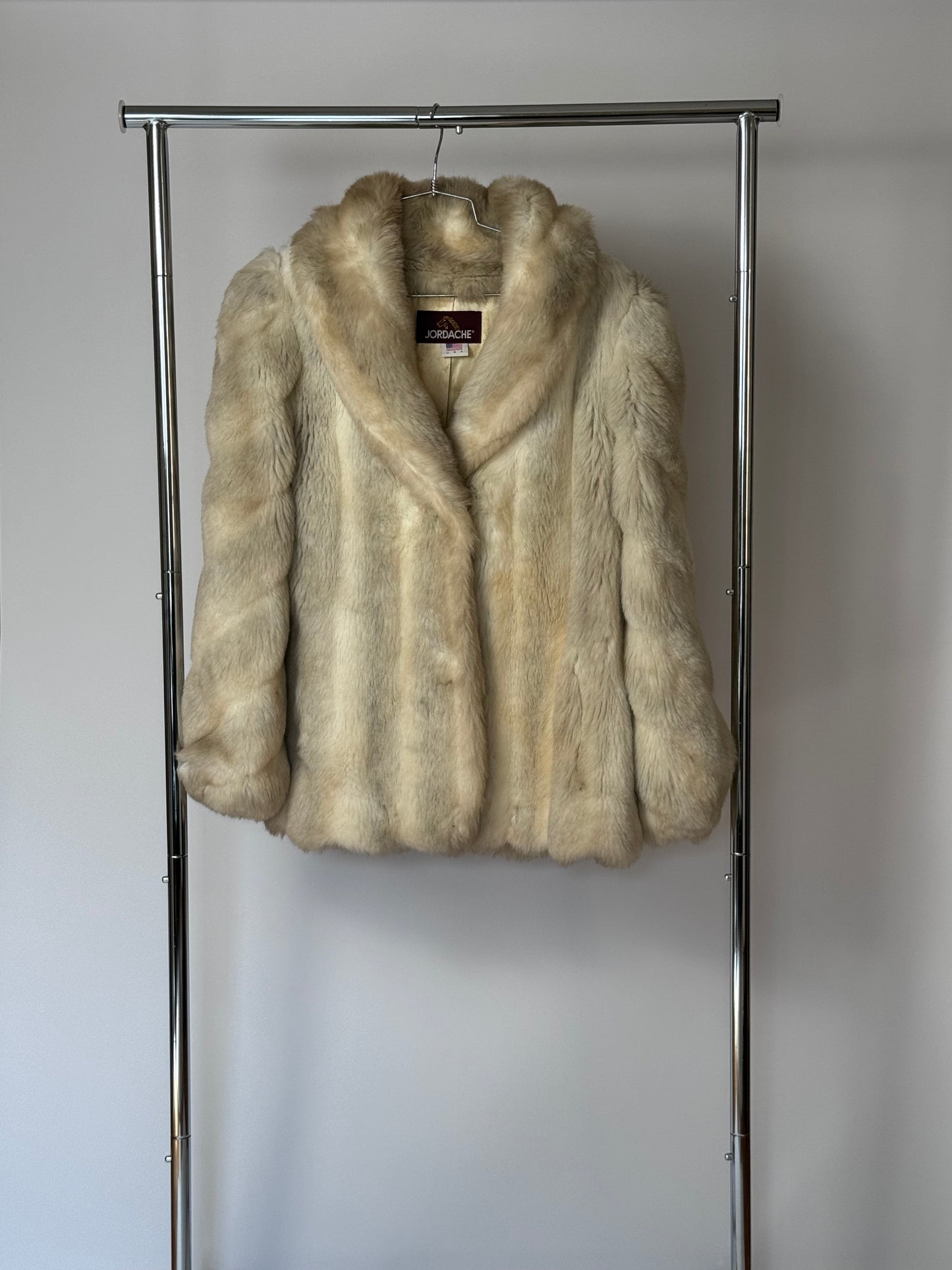 FAUX FUR VINTAGE COAT, XL