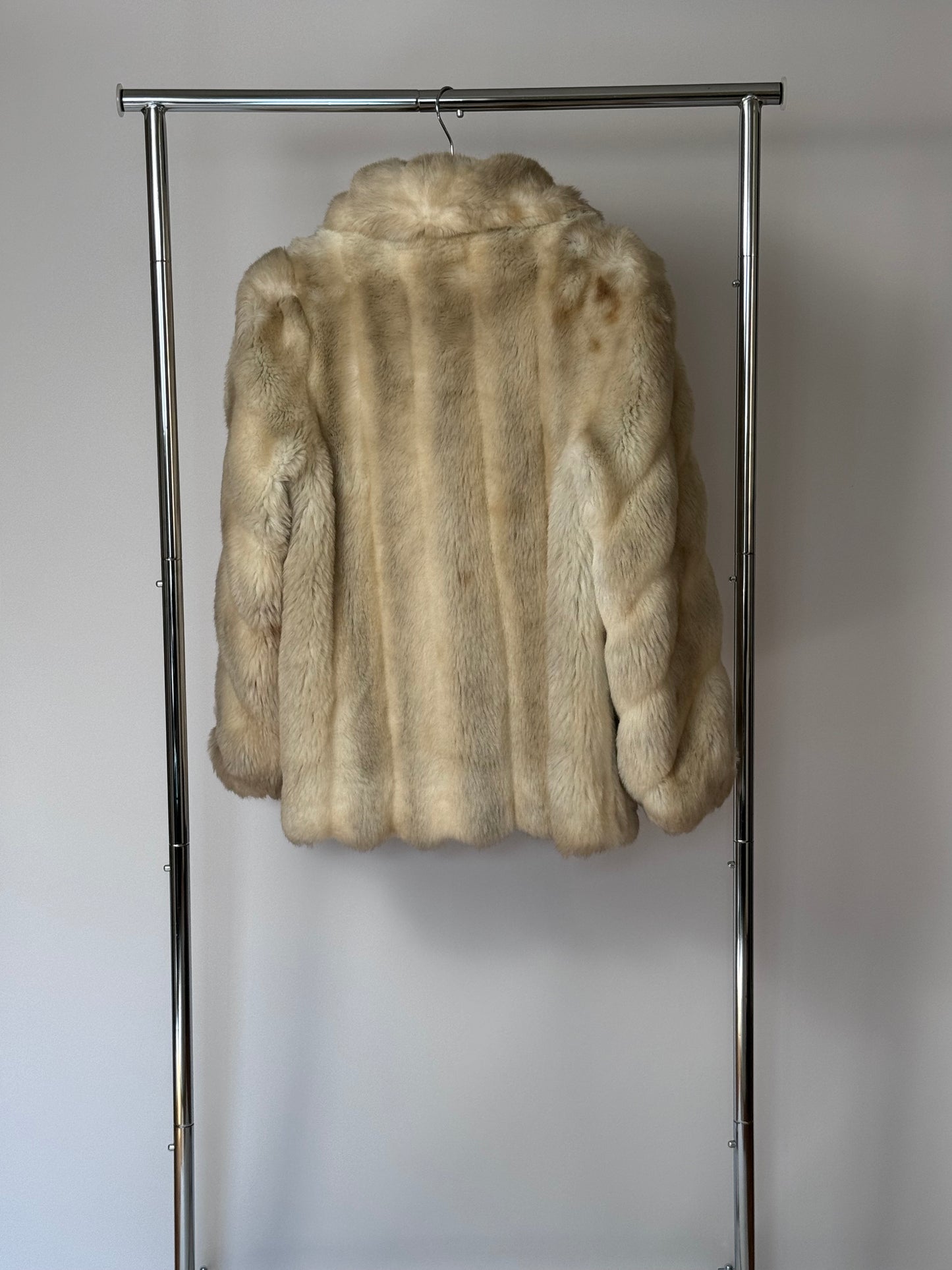 FAUX FUR VINTAGE COAT, XL